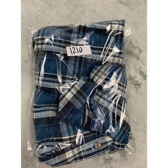 Vintage Big Dogs Shirt Men Large Blue Plaid Button Up Cotton Button Down Y2K - Picture 8 of 8